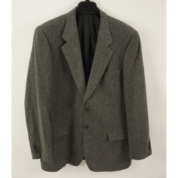 Debenhams Other - Debenhams Flannel Wool Notch Lapel Two Button Sport Coat Men's 46L Gray Portugal